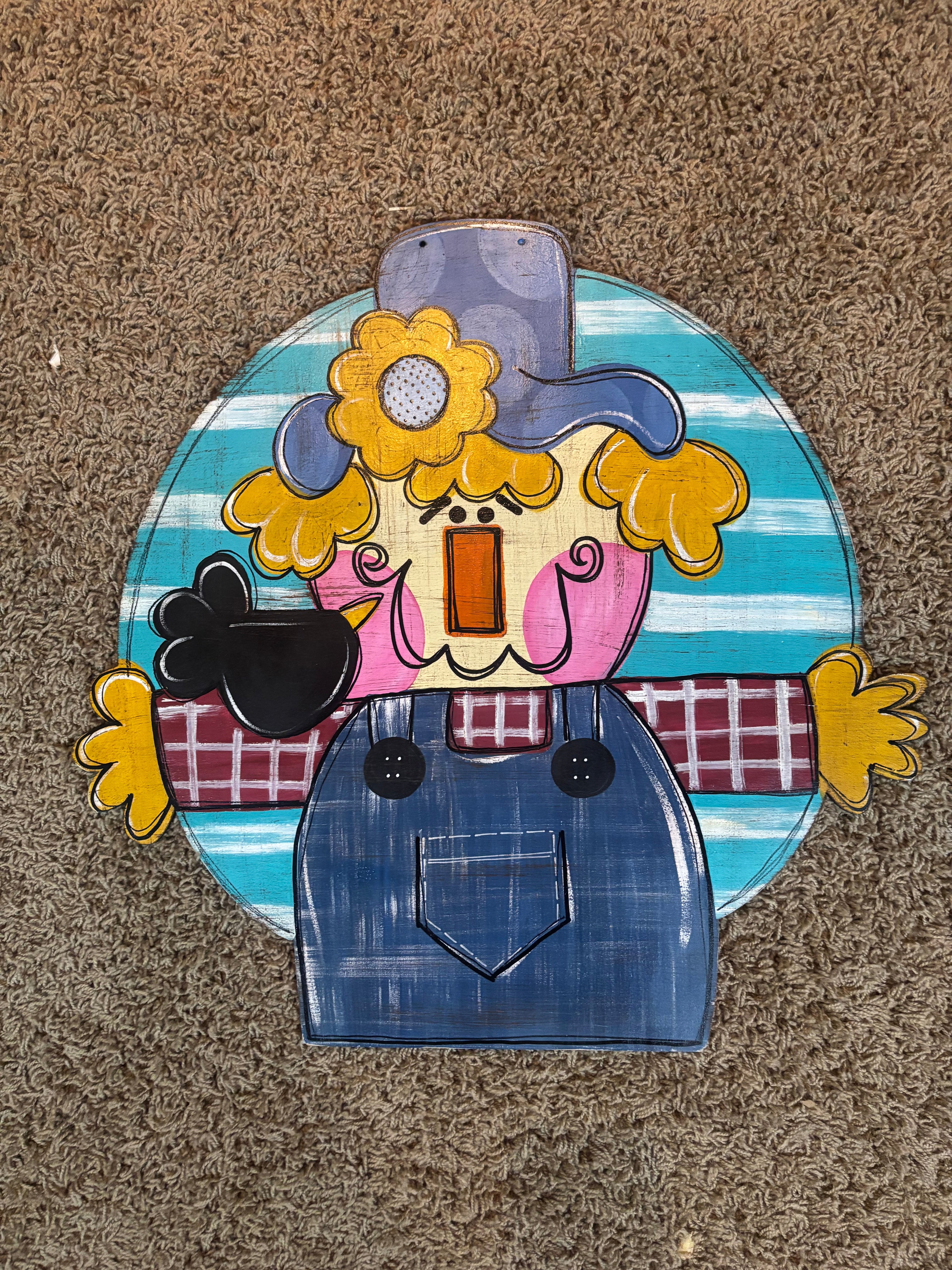 Scarecrow around Fall Door Hanger