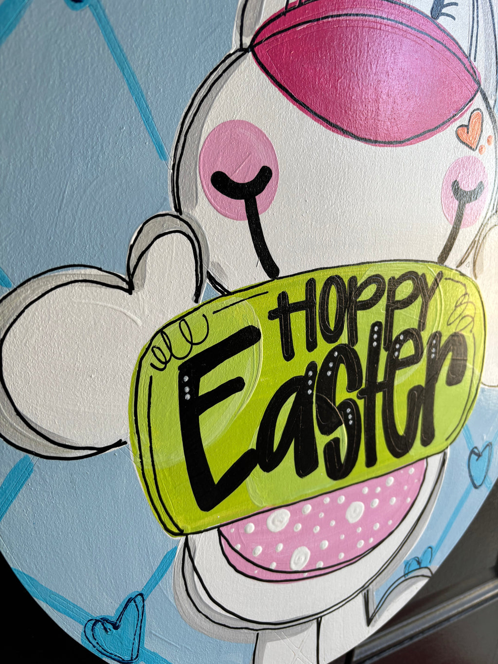 Easter Bunny Spring Oval Door Hanger