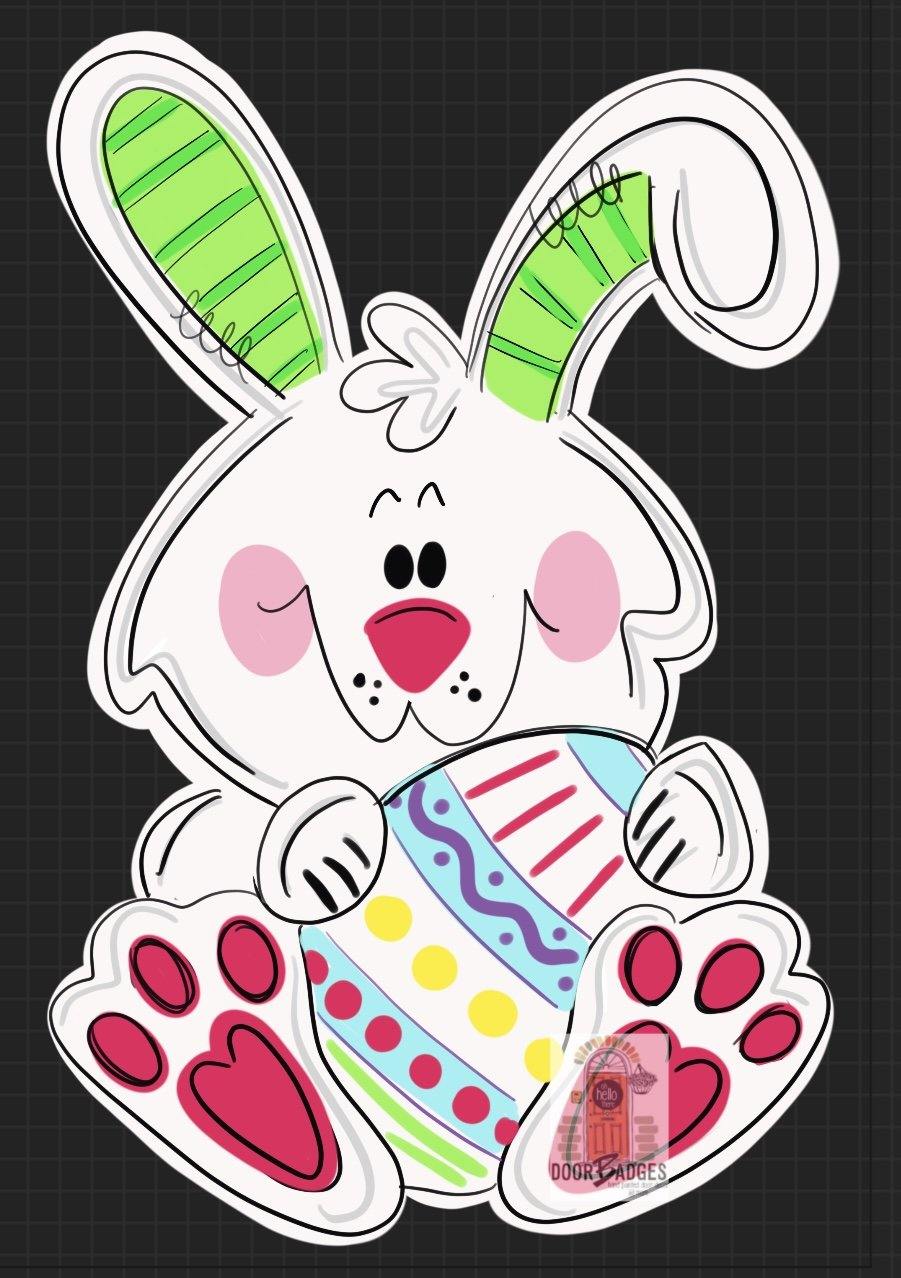 Easter Bunny with Egg Door Hanger -