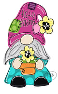 DIGITAL TEMPLATE: Spring Gnome Door Hanger Download Template - Printable Template
