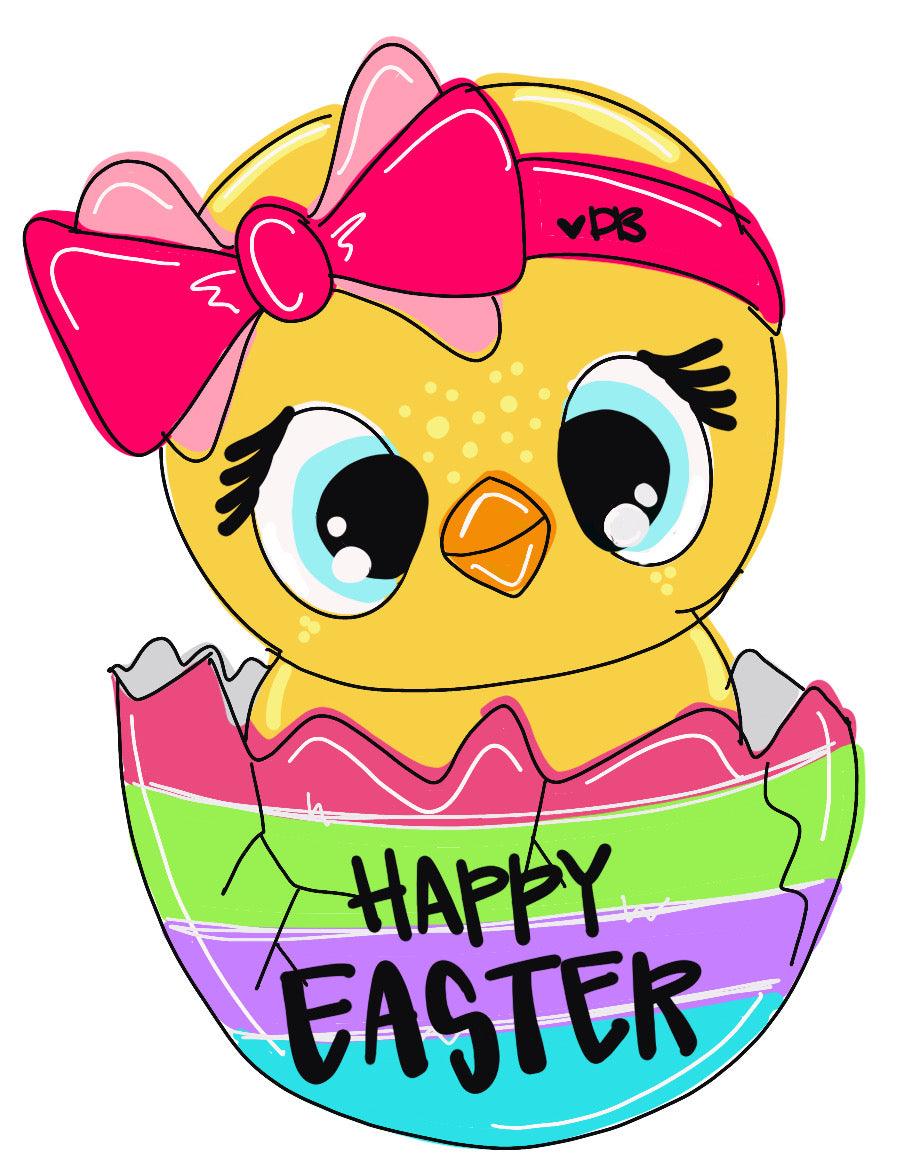 DIGITAL TEMPLATE: Chick in Egg Door Hanger Download Template - Printable Template