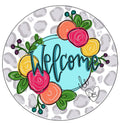 Leopard Floral Welcome Door Hanger