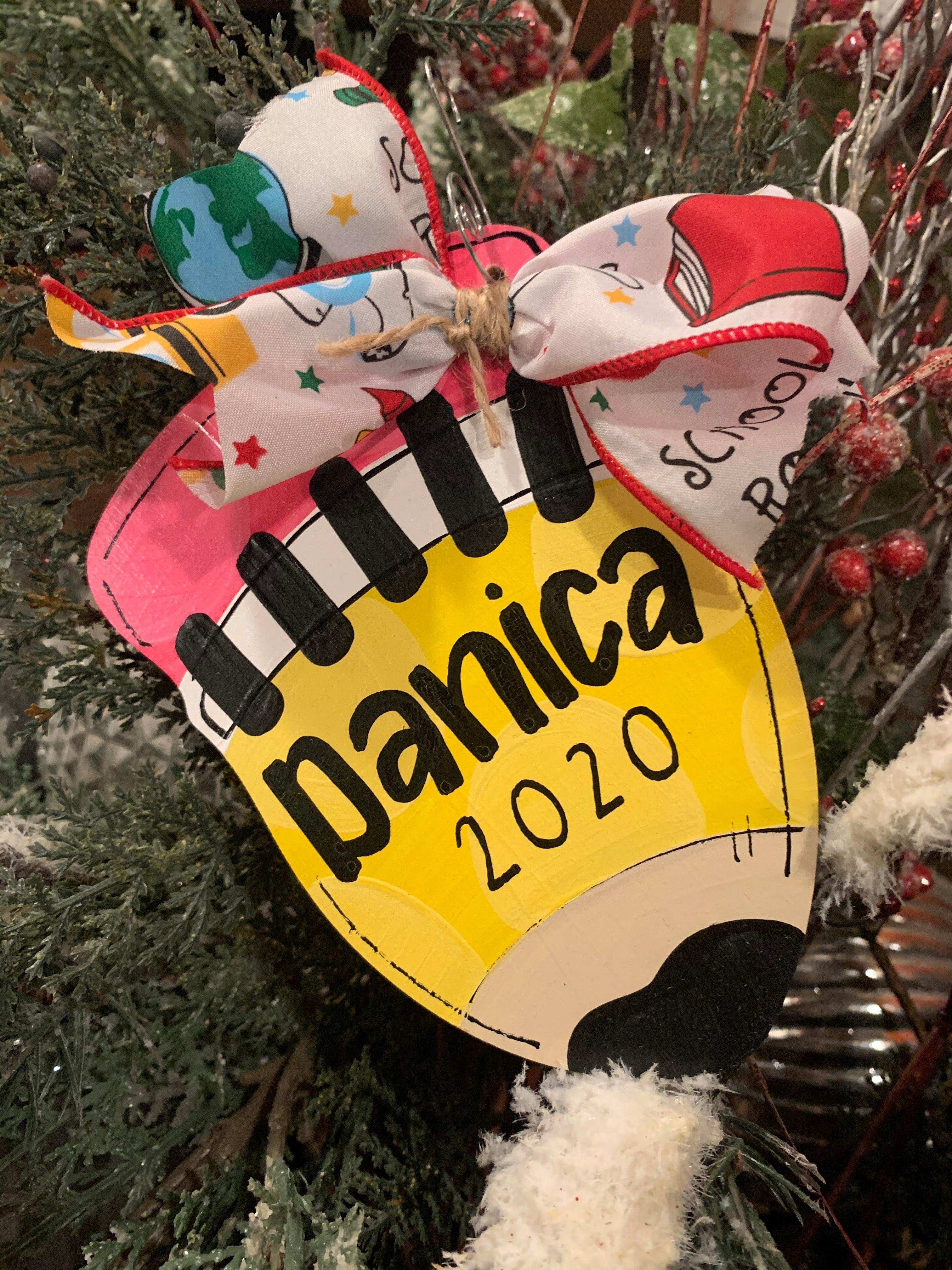 Christmas Ornament - Pencil - Wooden Ornament