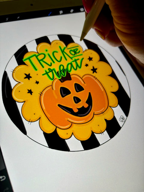 Halloween Pumpkin Round Door Hanger