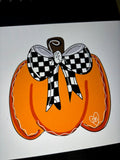 Pumpkin with Bow Door Hanger