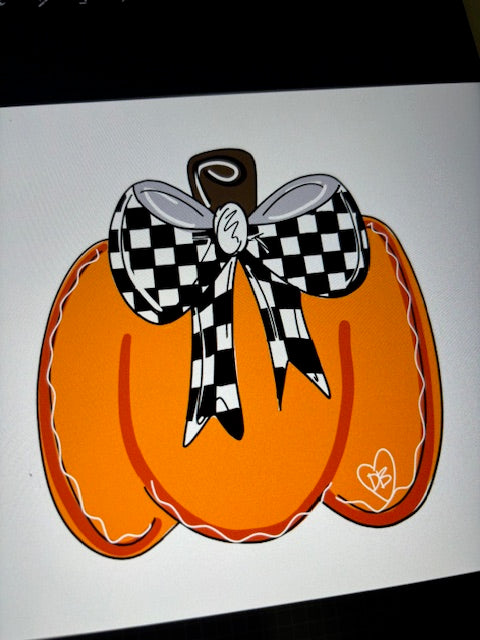 Pumpkin with Bow Door Hanger