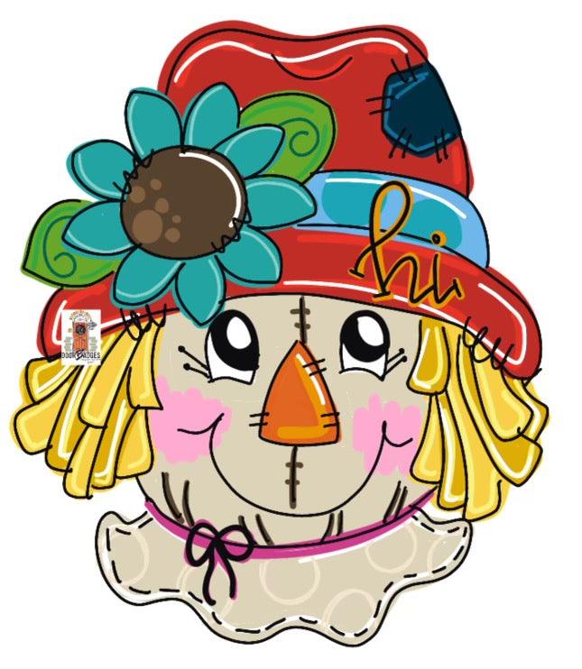 Fall Scarecrow with Hat Door Hanger