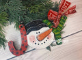 Joy Snowman wooden ornament