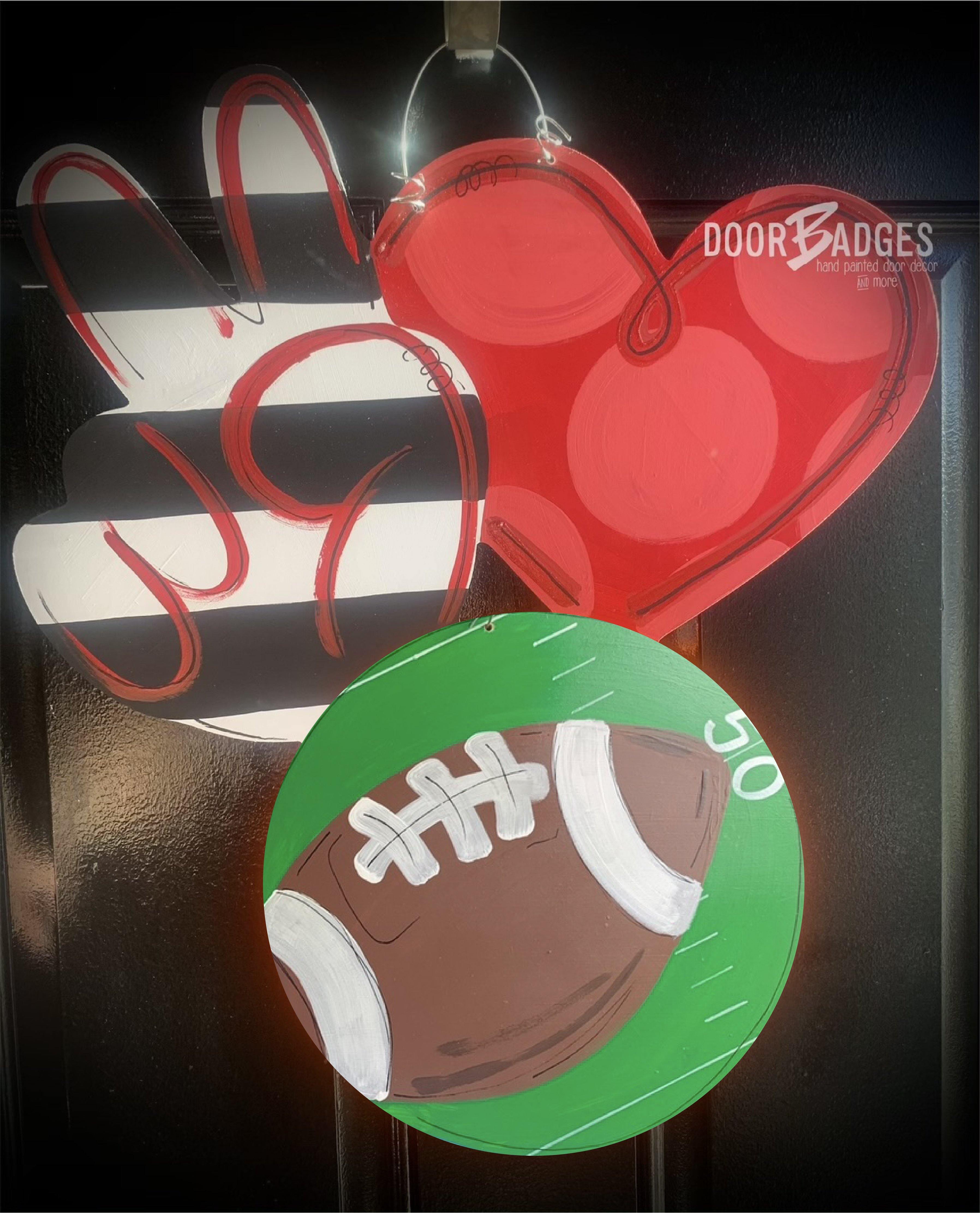 Peace, Love, Sports door hanger