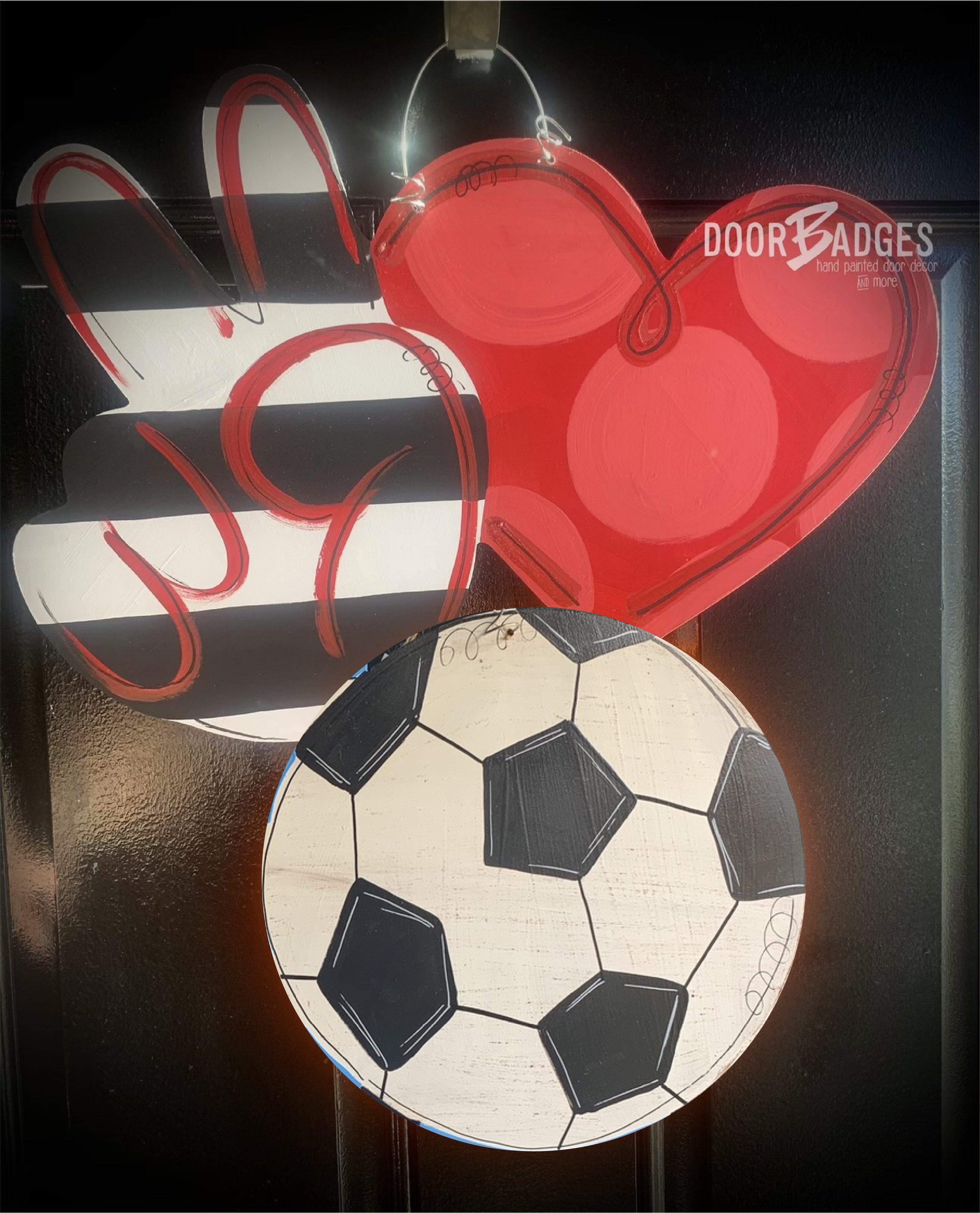 Peace, Love, Sports door hanger