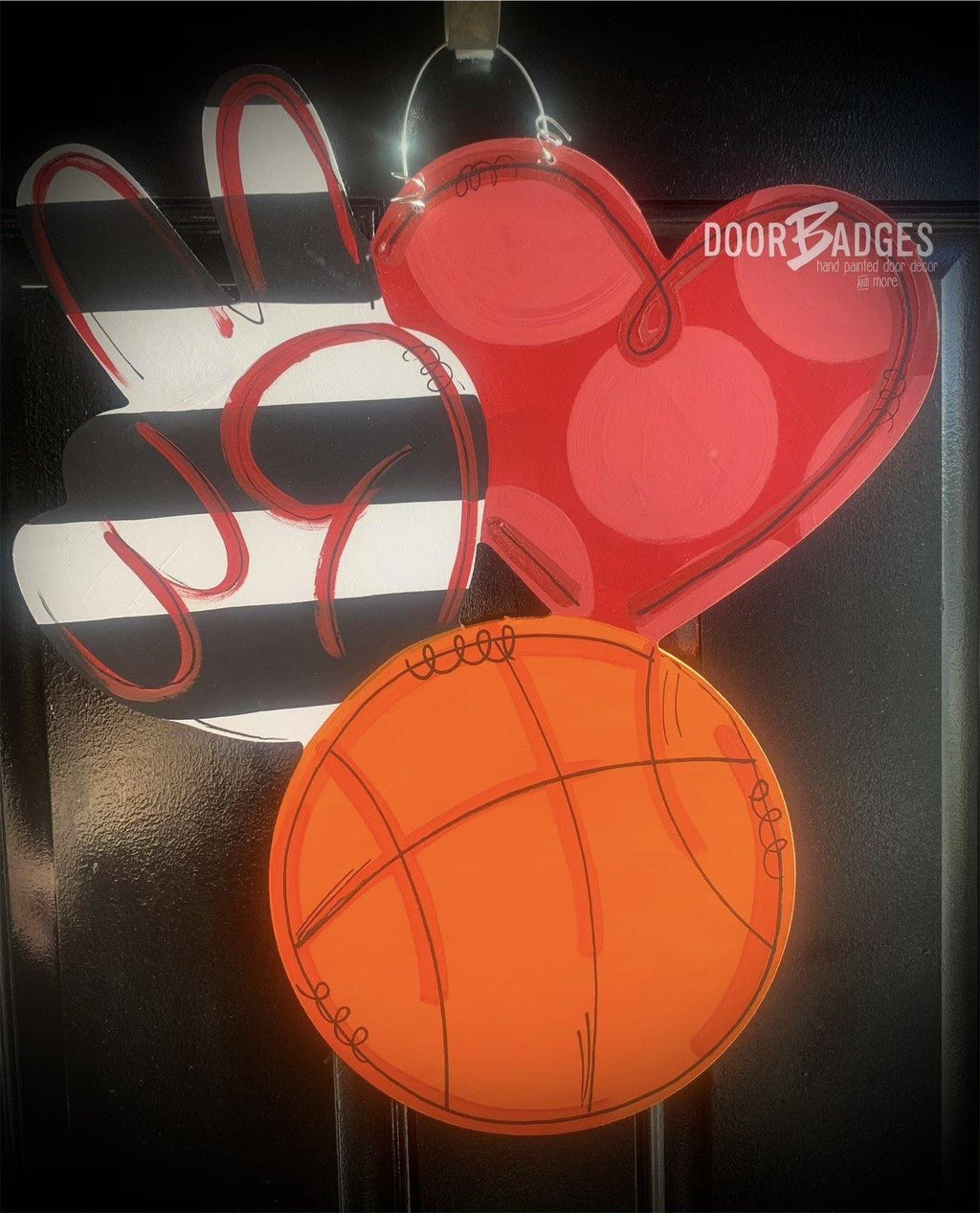 Peace, Love, Sports door hanger