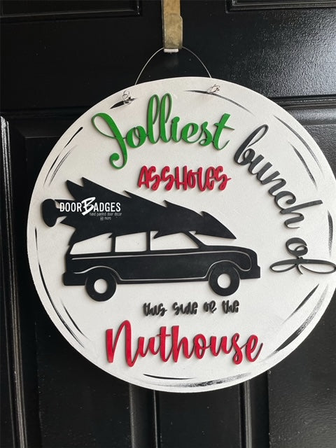 Jolliest Bunch Christmas door hanger - BYF