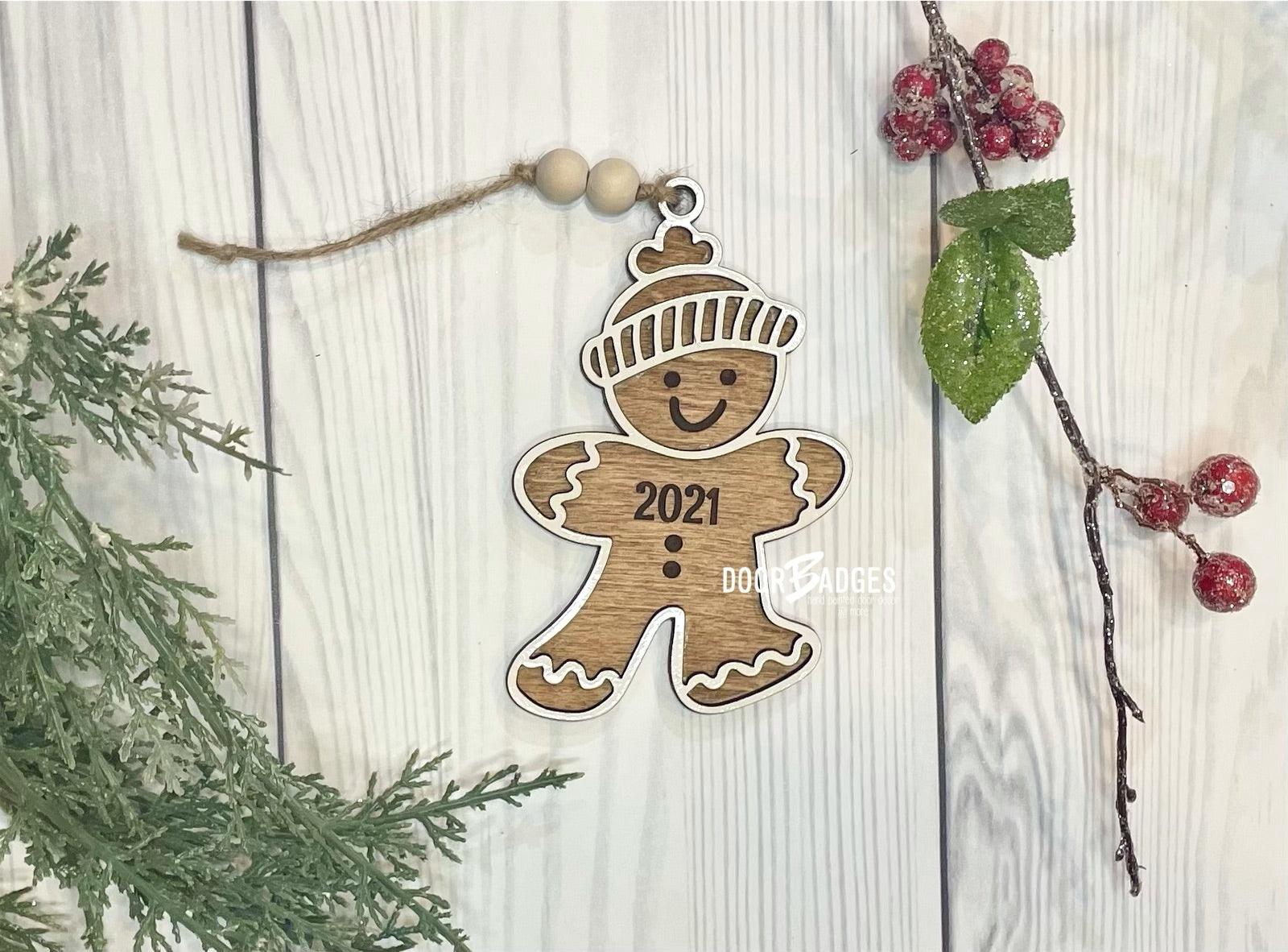 Christmas Ornament - Gingerbread Man 3D Wooden Ornament