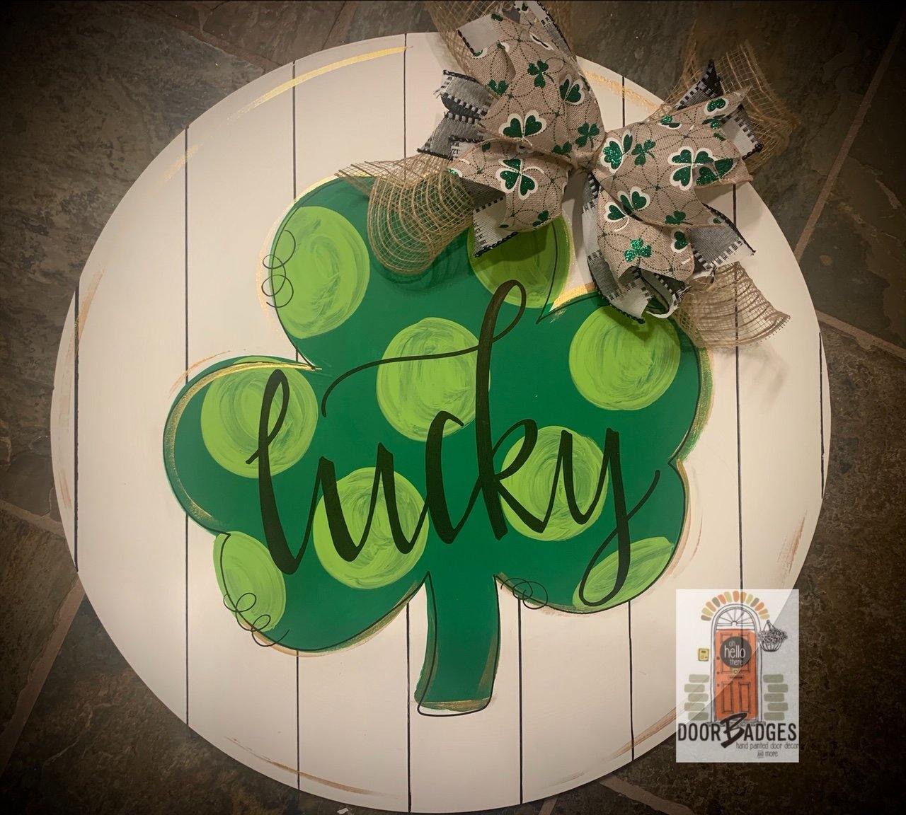 Farmhouse Lucky St Patrick's Day Door Hanger