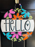 Hello Flower Spring Door Hanger