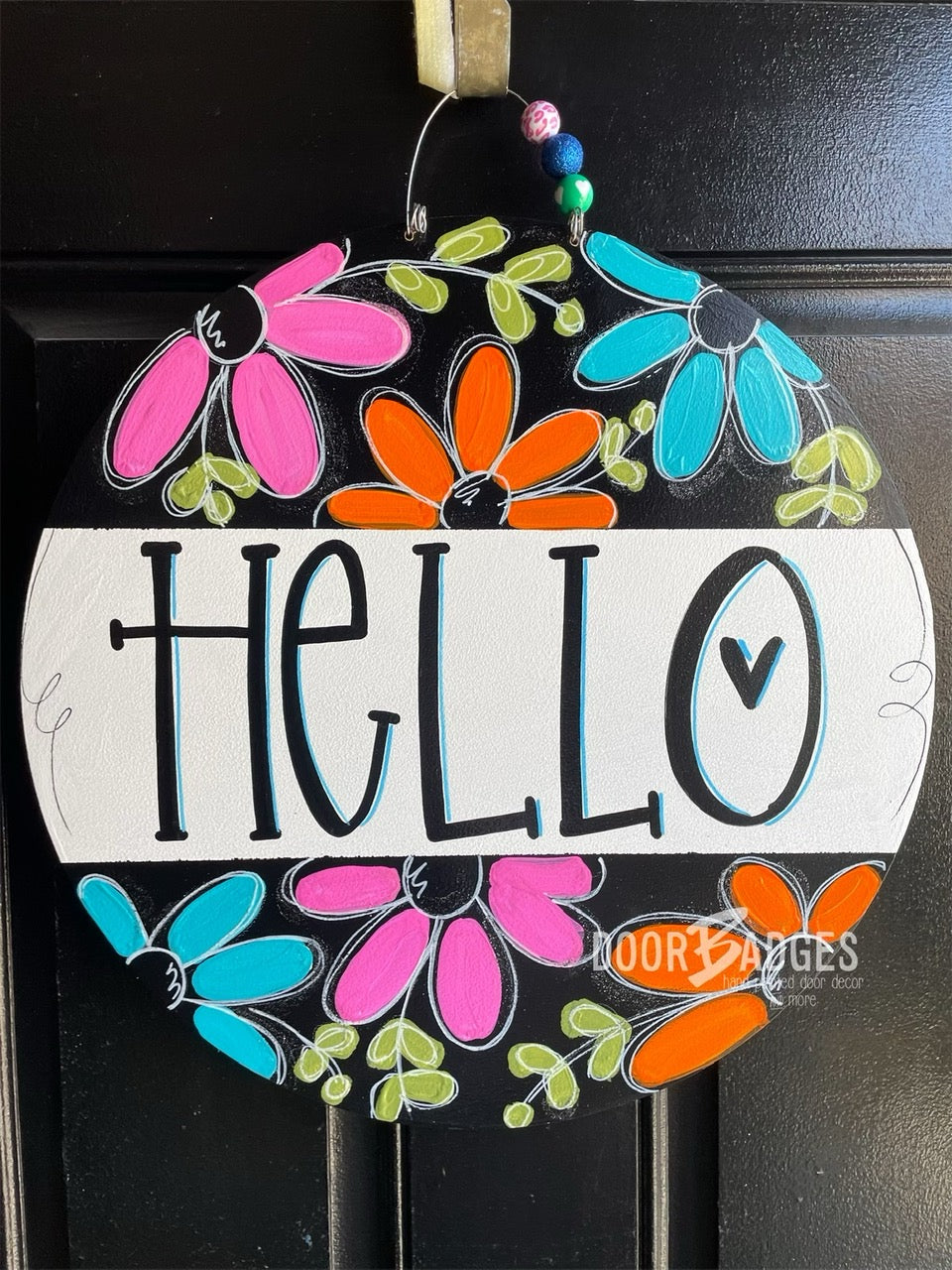 Hello Flower Spring Door Hanger