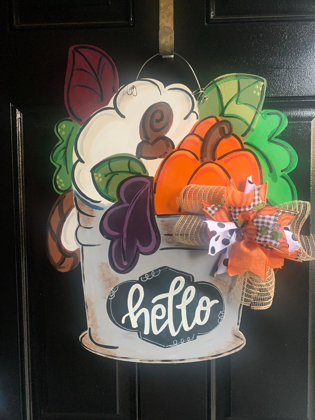 Sale Item: Hello Pumpkin Bucket Doorhanger
