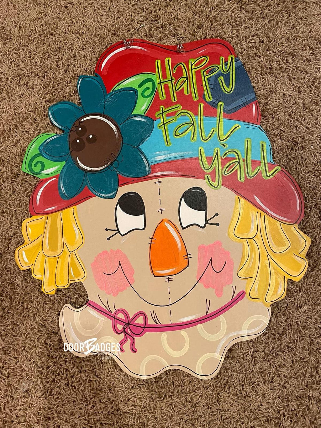 Fall Scarecrow with Hat Door Hanger