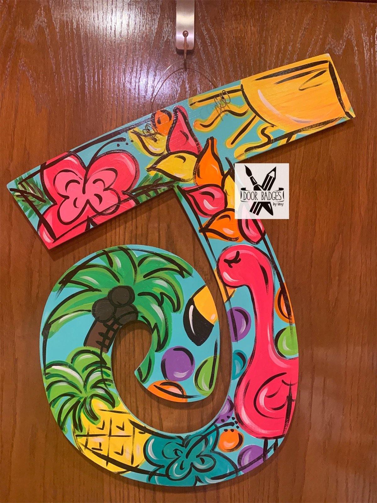 Monogram Letter Door Hangers - Summer - Pool - Fall - Christmas - Floral