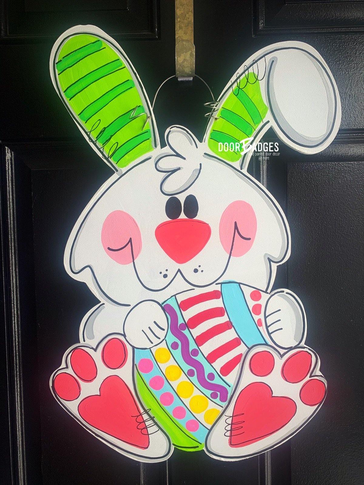 Easter Bunny with Egg Door Hanger -