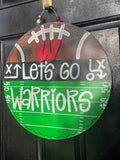 Let’s Go Warriors Round door hanger -WHS FB