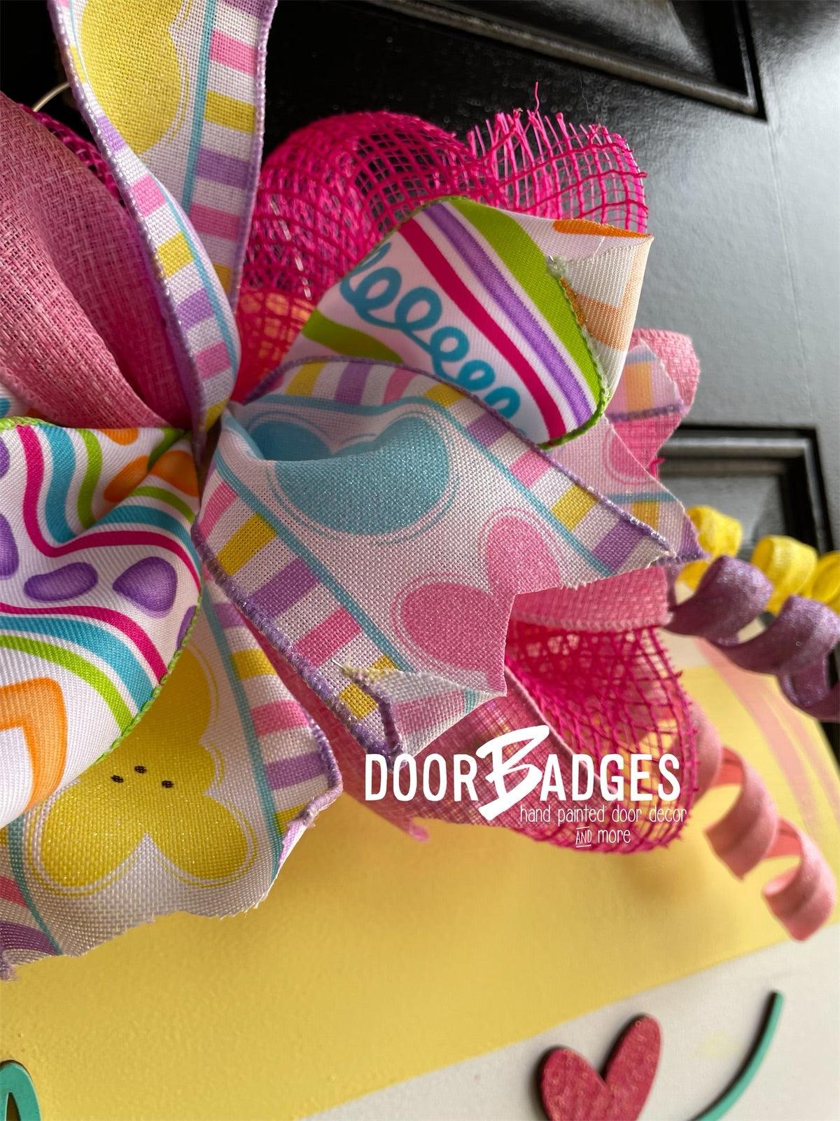 Hello Peeps Easter Spring Door Hanger