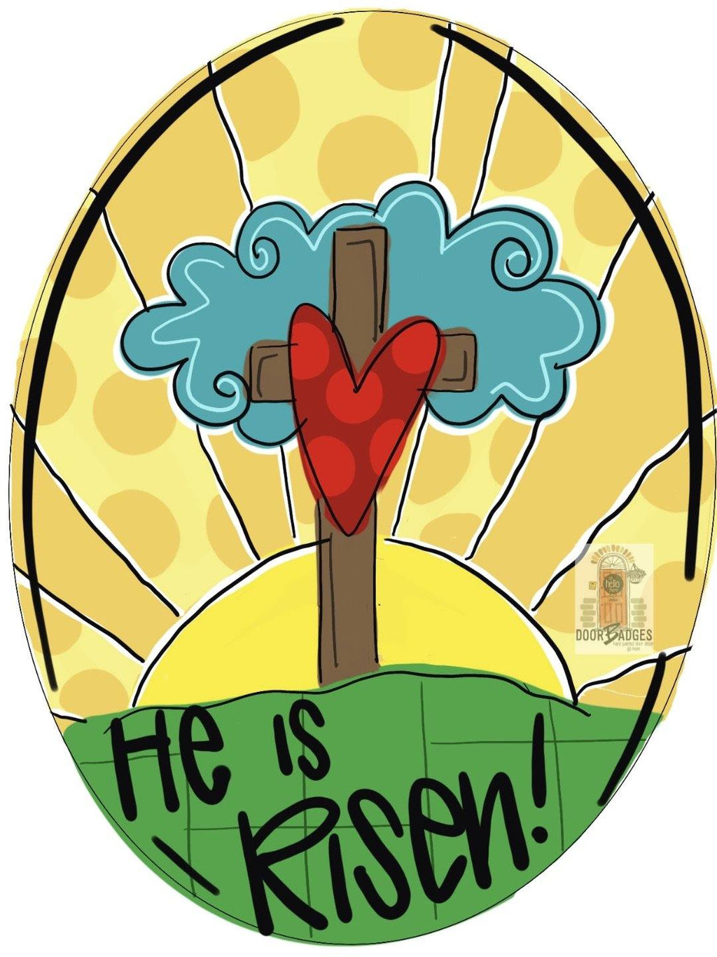 Easter Cross “He Is Risen” Door Hanger