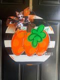 Pumpkin Door Hanger - Hello Fall Pumpkin Decor  -  Fall Door Hanger - Pumpkin Wreath