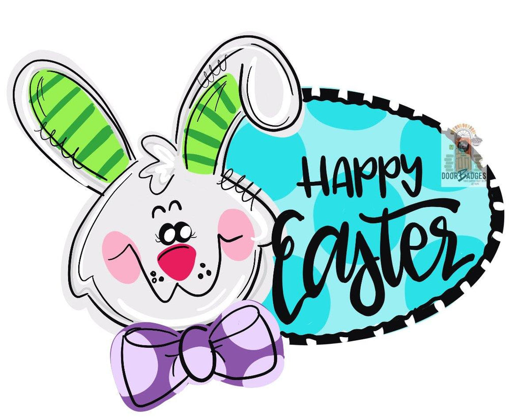 Easter Bunny Oval Door Hanger