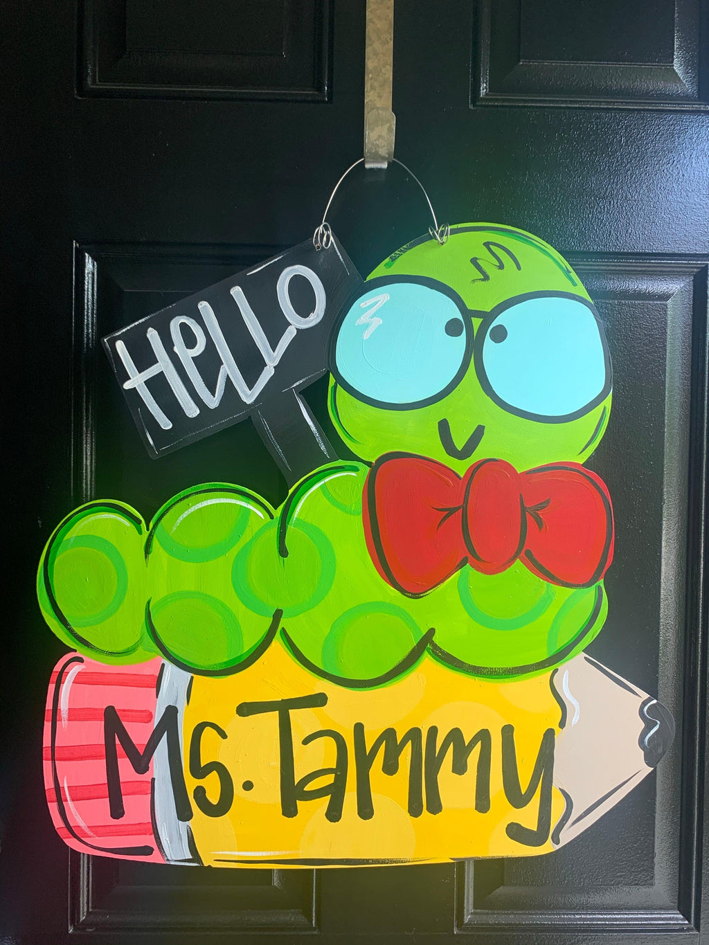 Bookworm with Pencil Door Hanger - Teacher - teacher gift