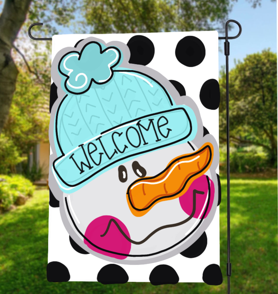 Garden Flag - snowman flag