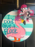 Flamingo Flock door hanger  -  Summer door decor - hand painted personalized door hanger