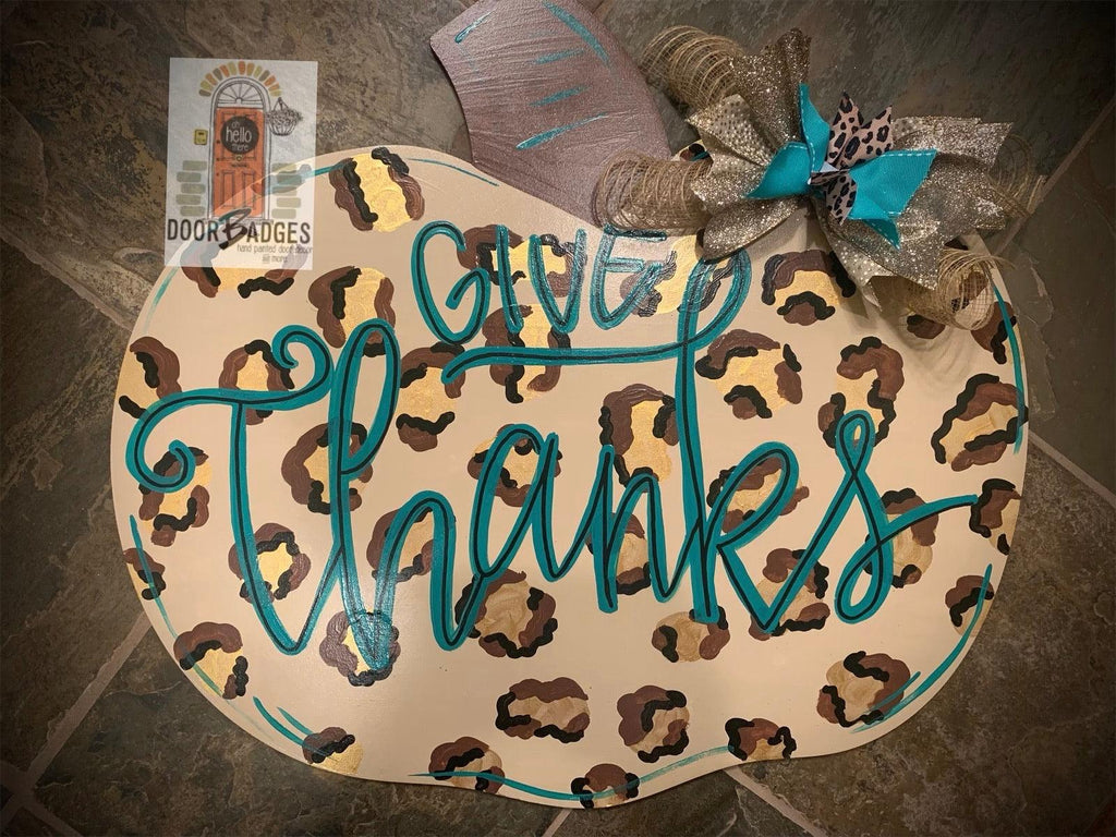 Sale Item: Pumpkin Leopard Door Hanger