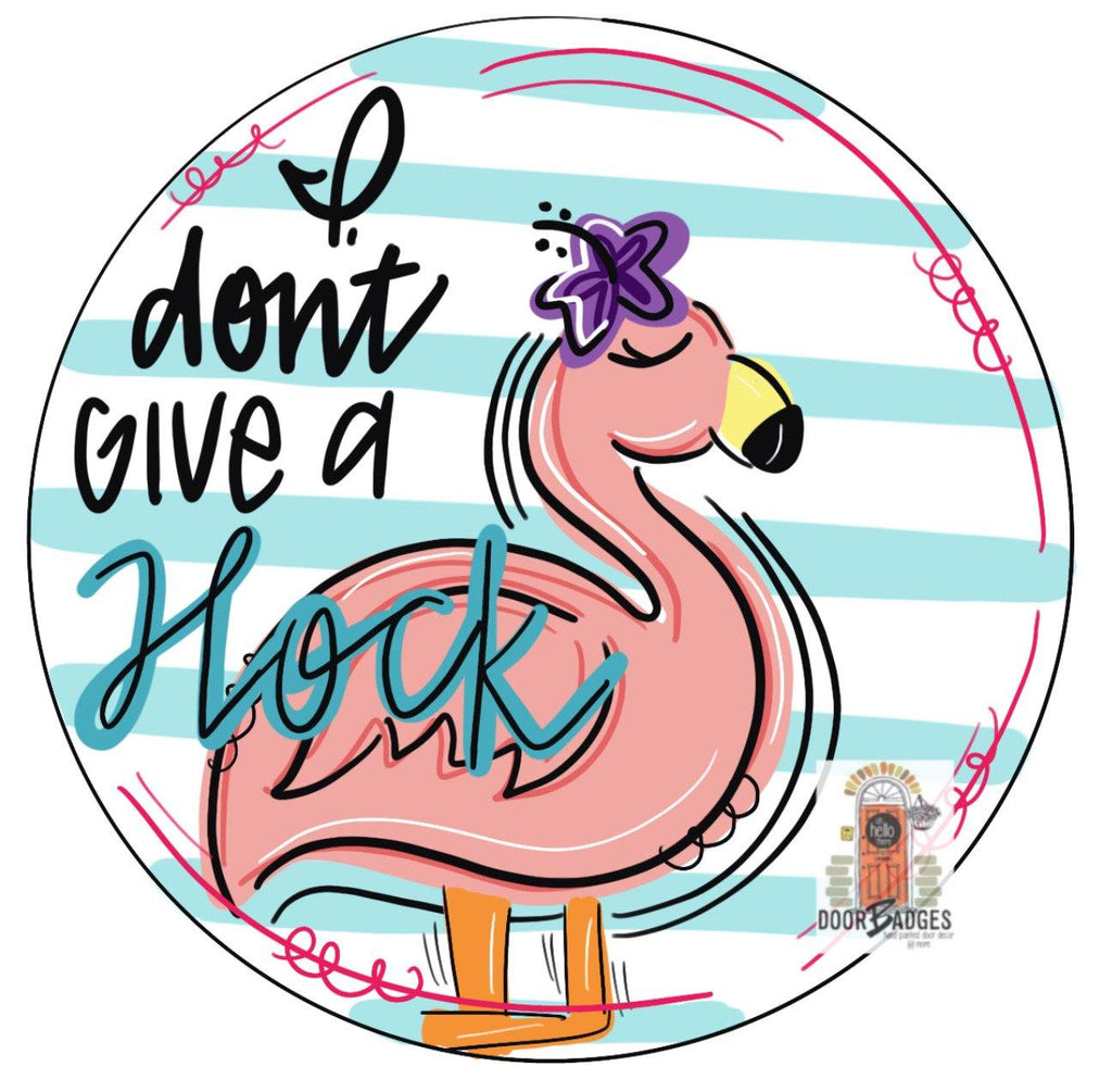 Flamingo Flock door hanger  -  Summer door decor - hand painted personalized door hanger
