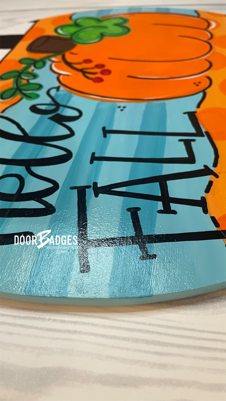 Hello Fall Pumpkin Round Door Hanger - Pumpkin Decor  -  Fall Door Hanger - Pumpkin Wreath