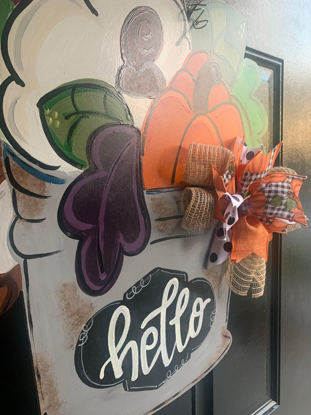 Sale Item: Hello Pumpkin Bucket Doorhanger