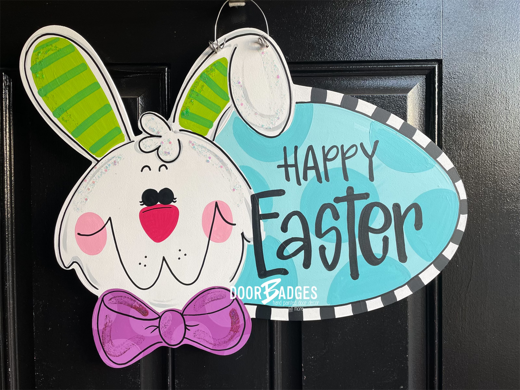 Easter Bunny Oval Door Hanger