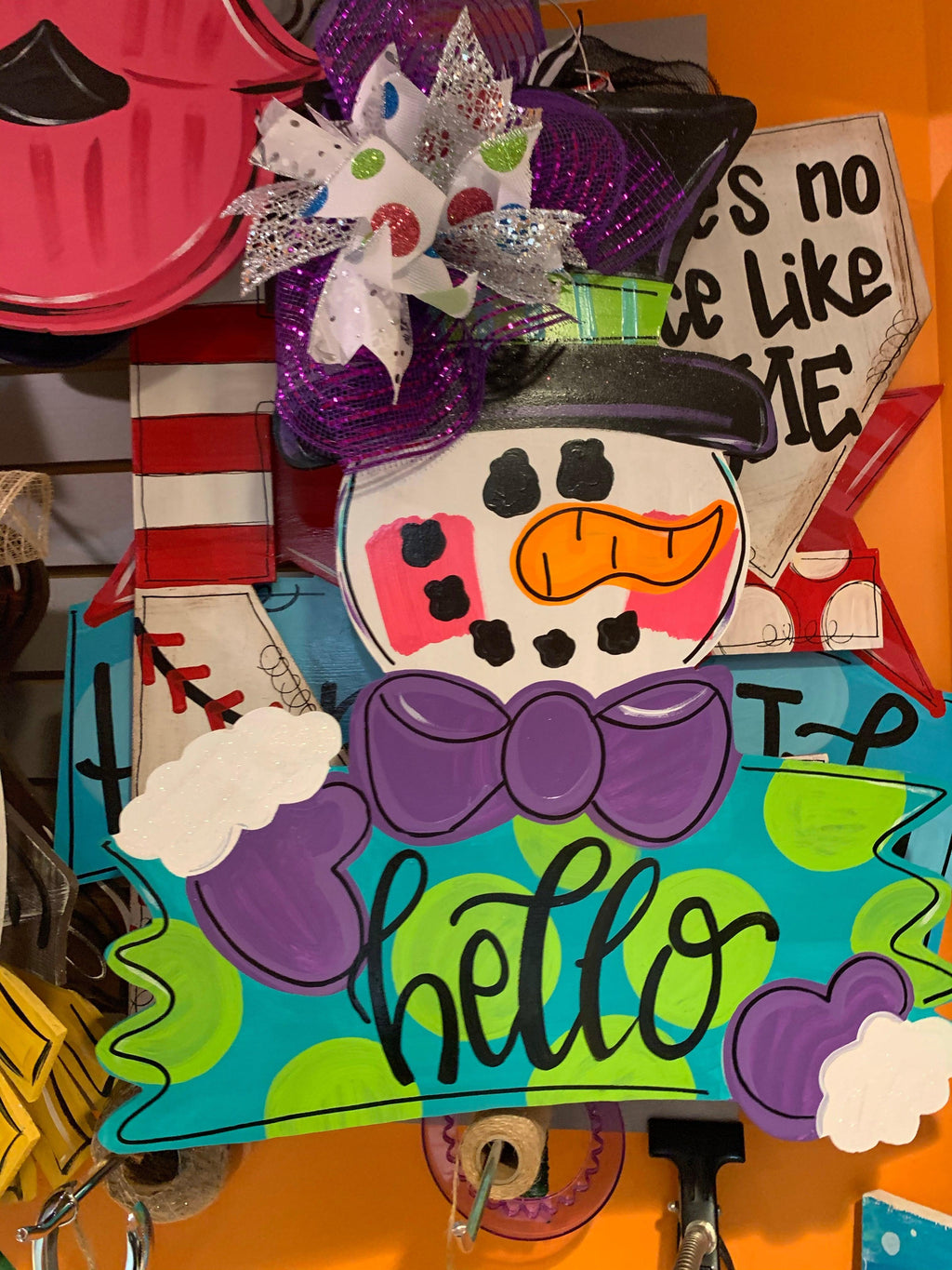 Sale Item: Snowman with sign Doorhanger