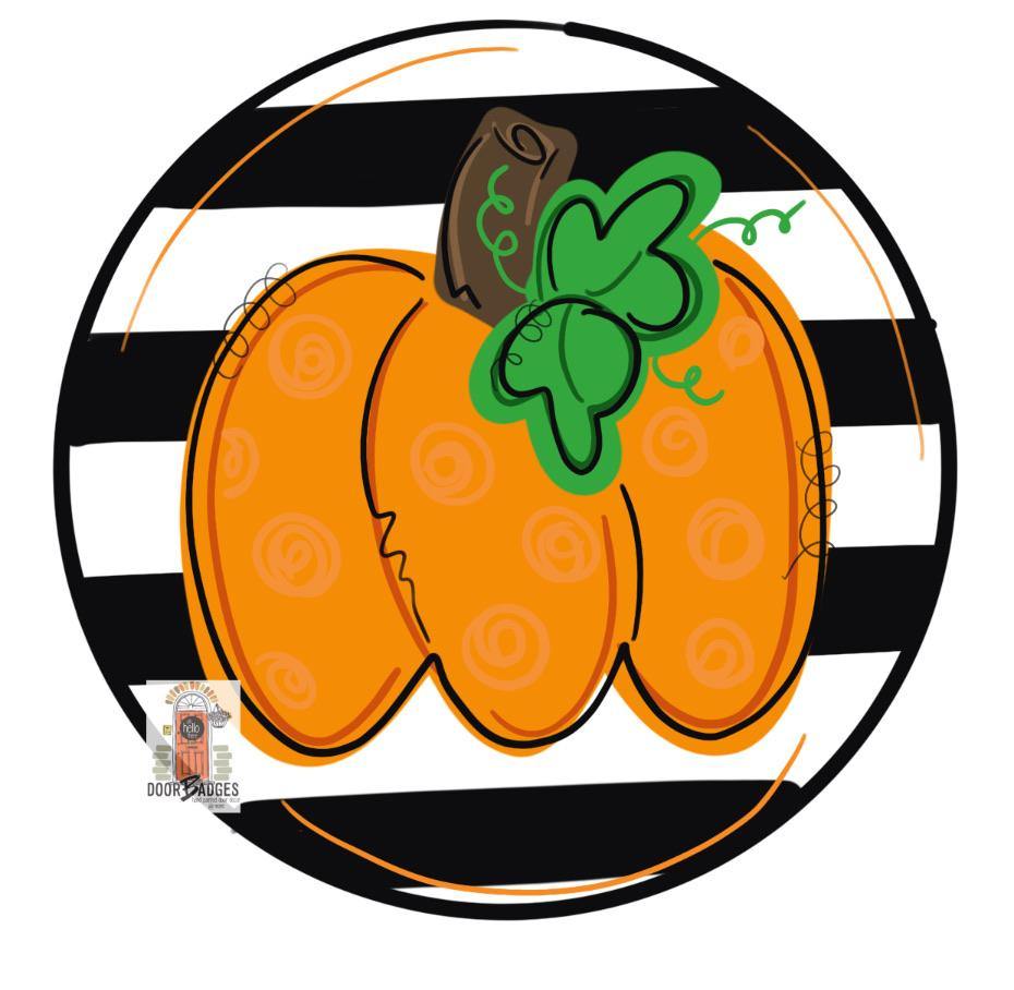 Pumpkin Door Hanger - Hello Fall Pumpkin Decor  -  Fall Door Hanger - Pumpkin Wreath