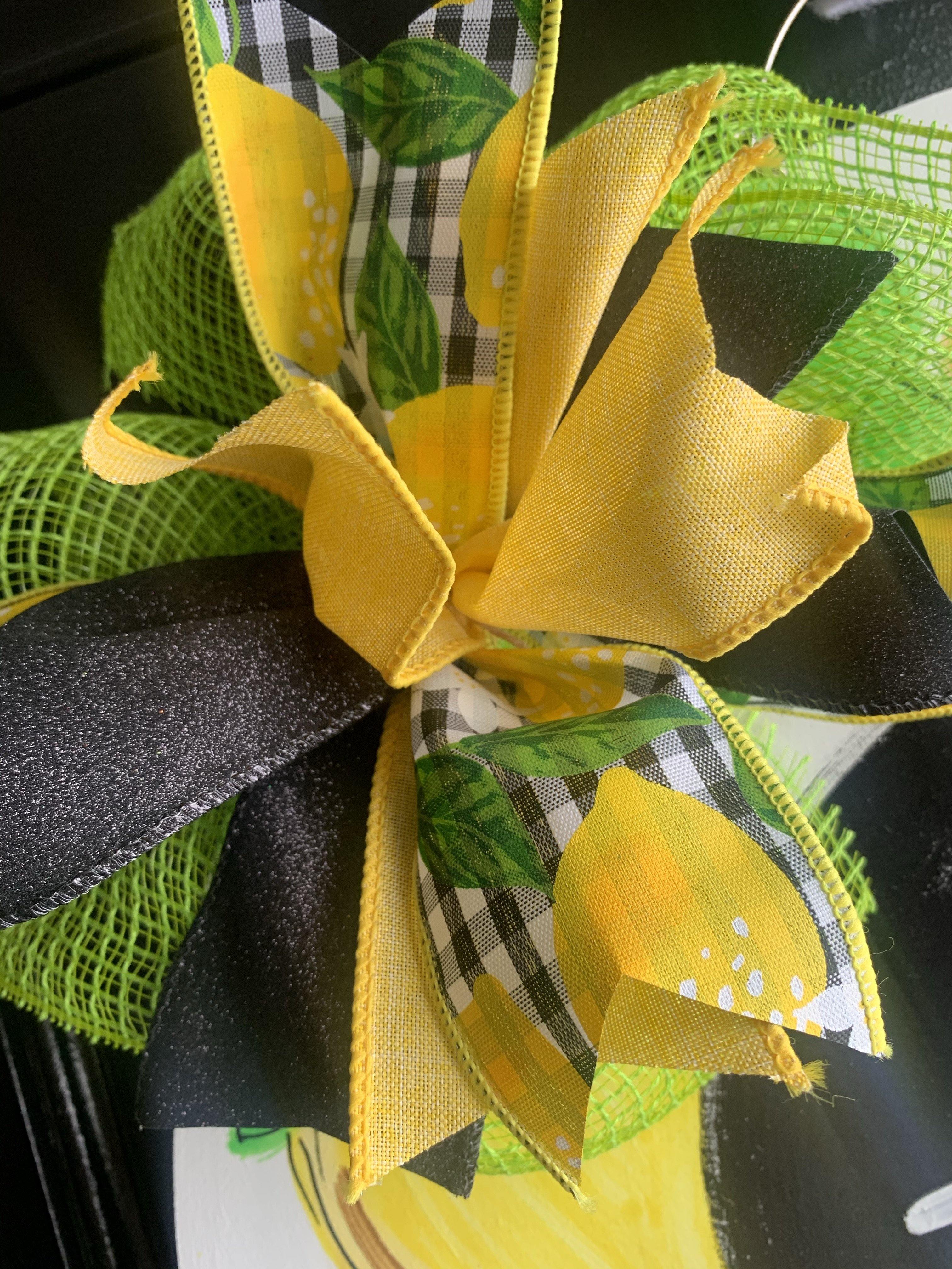 Lemon Round Door Hanger - watercolor